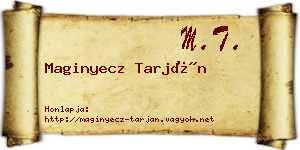 Maginyecz Tarján névjegykártya